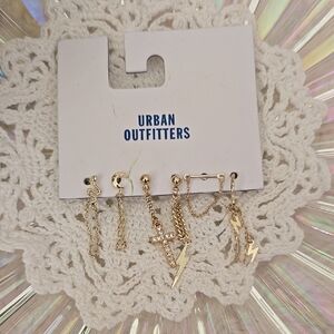 Urban Outfitters Gold Mix & Match Earring Set, NWT